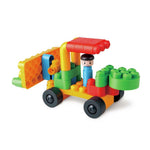 Poly M Zoo Keeper ’n’ Cars 軟積木 - 動物園管理員和汽車 (40pcs) | 材質柔韌無尖角，讓孩子安心抓握與拼砌 | 適合 18 個月+
