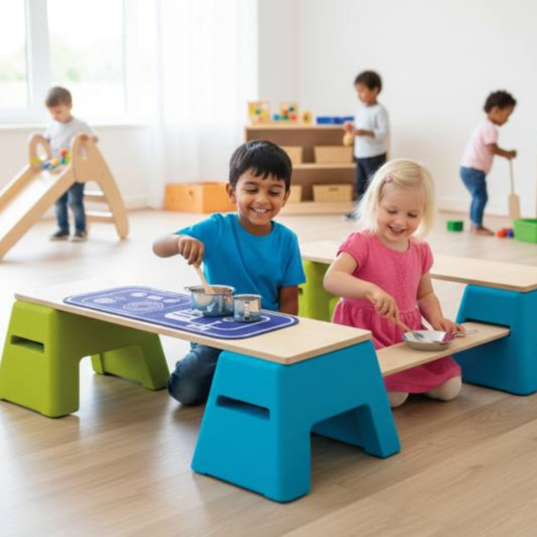 Seat & Play Set 5｜2 Wooden Play Boards 模組連接板組