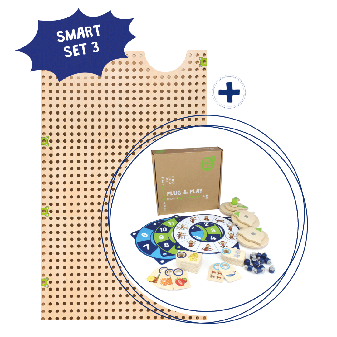 PLUG it｜Smart Set 3 Basic Plate & Clock & Action Foils 牆面遊戲學習組