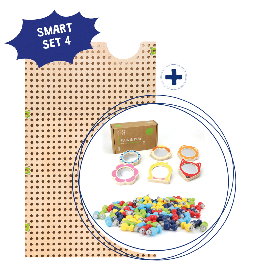 PLUG it｜Smart Set 4 Papan Asas & Cermin & Plag Permainan Ciptaan Imej Watak