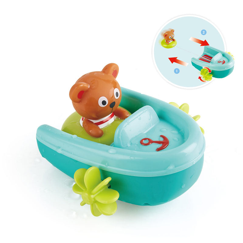 Hape 泰迪熊滑水迴力船 | 發展技能 | 感官探索 | 2-3歲