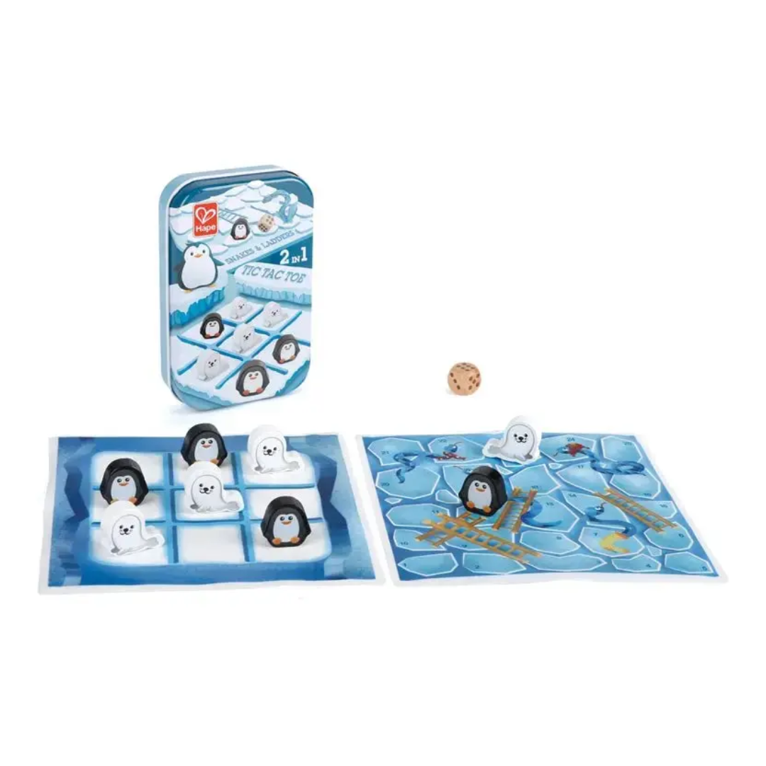 2‑in‑1 Tic‑Tac‑Toe & Snakes and Ladders Game｜Hape 二合一井字遊戲與蛇梯遊戲