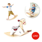 Hape 木製兩用搖馬 | 經典木製玩具配平衡板 | 1 - 3 歲