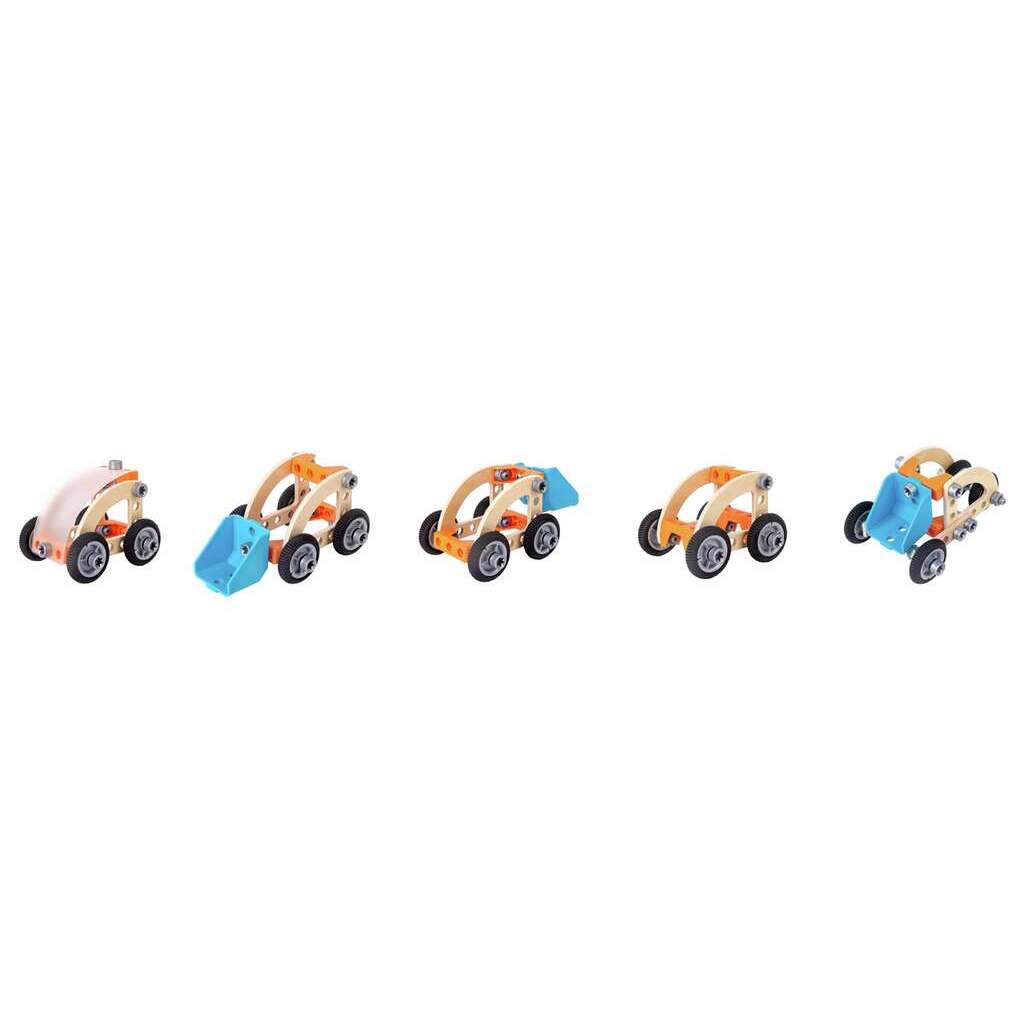Hape Junior Inventor 組裝駕駛汽車套裝 - 五款車型自己創造 ( 從3歲起 )