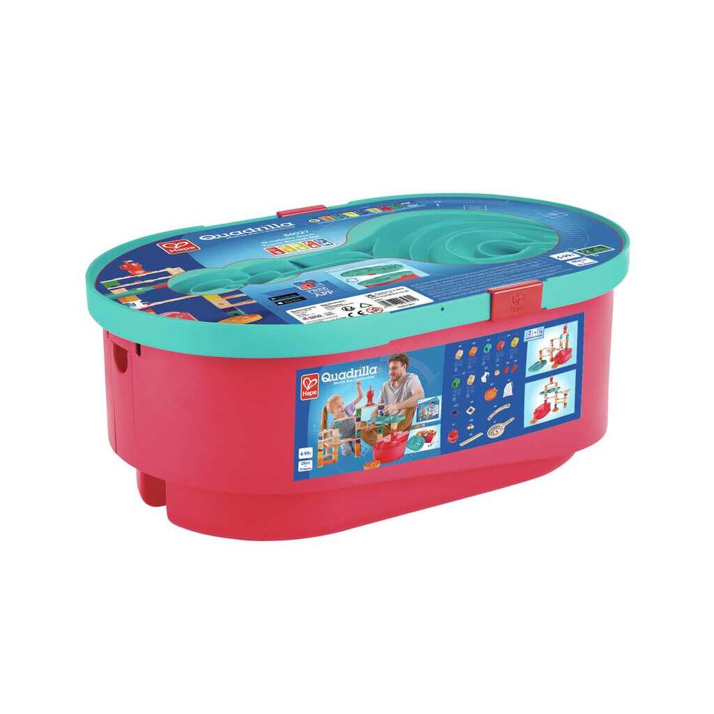 Hape Quadrilla 螺旋軌道遊戲收納組 Stack Track Bucket - 幫助小朋友發展創造力同空間思維能力 ( 從4歲起 )