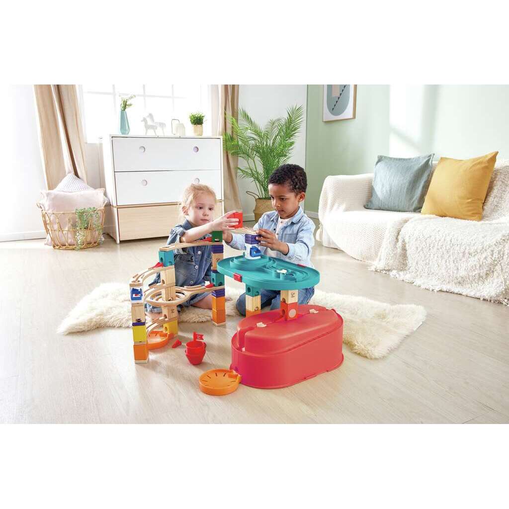 Hape Quadrilla 螺旋軌道遊戲收納組 Stack Track Bucket - 幫助小朋友發展創造力同空間思維能力 ( 從4歲起 )