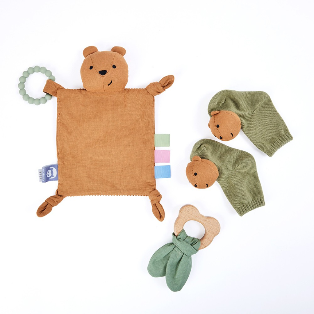 TEDDY MULTITEXTURE BABY SET｜多材質小熊感官探索玩具