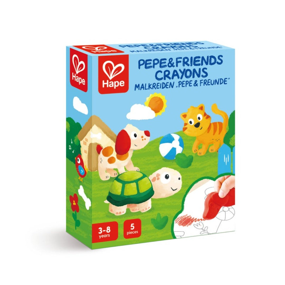 Pepe & Friends Crayons｜Hape Pepe 與好友兒童蠟筆