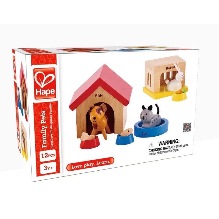 Hape 家庭寵物木製玩具屋動物套裝
