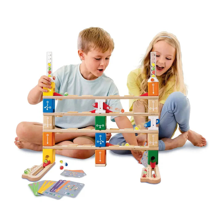 Hape Quadrilla 基礎 木製彈珠軌道 Basic Coding Set - 學習程式設計基礎知識，將邏輯、STEAM 原則與樂趣結合！( 從6歲起 )