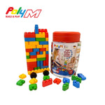 Poly M 積木桶 (128 塊) | 材質柔韌無尖角，讓孩子安心抓握與拼砌 | 適合 1.5 歲以上